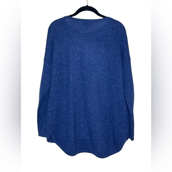 GRIFFEN Heather Blue Cashmere Pullover Sweater - Picture 2 of 5